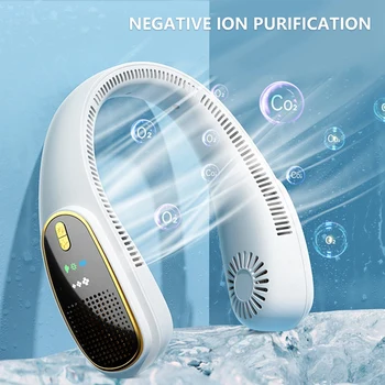 Taşınabilir Asılı Boyun Fanı USB Şarj Edilebilir Soğutma Fanı Açık Hava Soğutucu Açık Spor Bladeless Fanlar