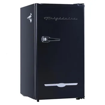 3.2 Cu. ft. Yan Şişe Açacağı EFR376 ile Retro Kompakt Buzdolabı, Siyah