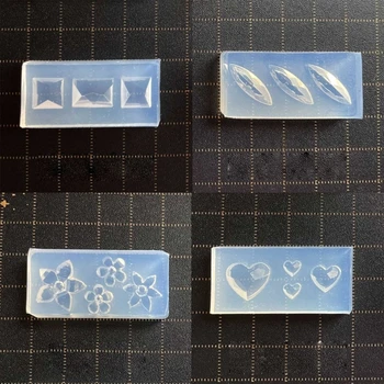 15 Adet Mini Faceted Gem Kalp Yıldız Tırnak Sanat Kalıpları 3D Oyma Kalıp Akrilik UV Jel Tırnak Sanat Silikon Kalıp Dıy Kız Tırnak