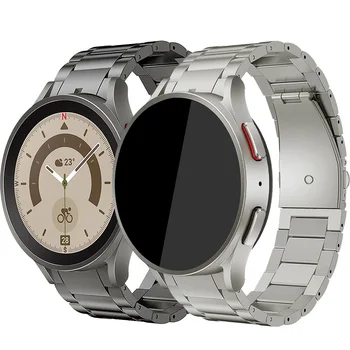 Orijinal Titanyum Çelik Kayış Samsung Galaxy saat kayışı 5 Pro 45mm 4 40mm 44mm Watch4 Klasik 42mm 46mm Kavisli Son Bilezik