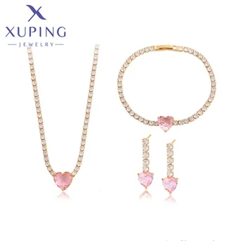 Xuping Takı Moda Yeni Varış Kalp Şekli Romantik Stil bayan mücevher seti Hediye Altın Rengi A00919902