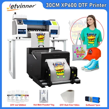 DTF Yazıcı İçin Çift XP600 Baskı Kafaları Transfer Filmi Yazıcı A3 T shirt baskı Makinesi tüm Tekstil İçin 30cm DTF Yazıcı