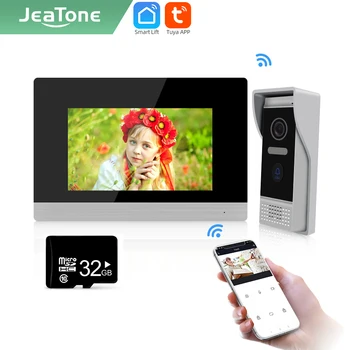 Jeatone Tuya akıllı 7 inç IP WİFİ kapalı Monitör interkom ev kayıt anlık / Sadece video monitör AHD/720P 32G 87711