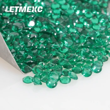 LETMEXC ÜST Küçük Boy Yeşil Renk Nano Taşlar Mükemmel Yuvarlak Kesim Özel Elmas Takı DIY Takı Yapımı