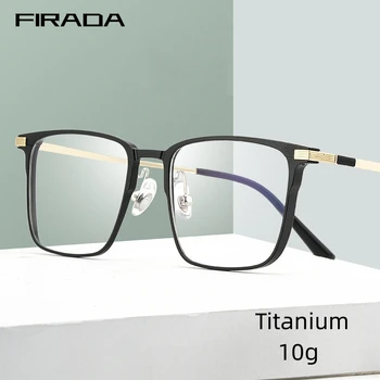 FİRADA Lüks Moda Gözlük kadın Vintage Kare Titanyum Gözlük Miyopi Optik Reçete Gözlük Çerçevesi Erkekler İçin 5055