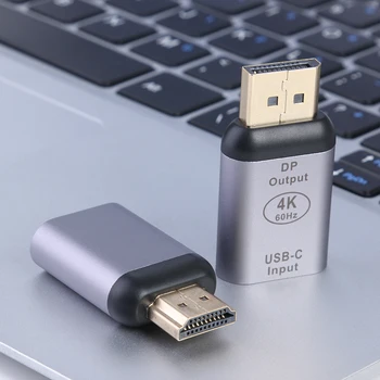 USB Tip C HDMI uyumlu DP Adaptörü 4K 60Hz 3D Dişi Erkek Dönüştürücü MacBook Pro Air için Dizüstü Cep Telefonu