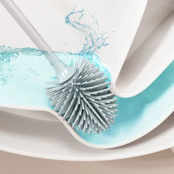 Altın Sopa Rugby Şekilli Fırça Kafası Ev Hiçbir Ölü Açı Tuvalet Fırçası Seti Tabanı Anti-Kaçak Temizleme Fırçası Artefakt