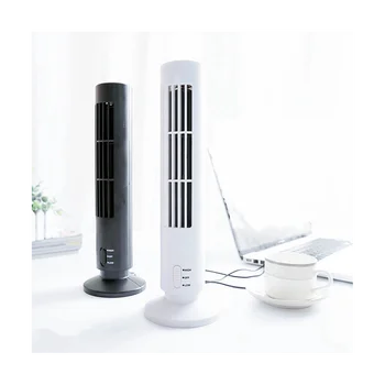 USB Şarj Edilebilir Kule Fanı, Soğutma Taşınabilir Fan Ayakta Karınsız Fan Klima Yatak Odası Mutfak Ofis Siyah