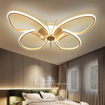 Modern LED lamba dimer led'li tavan lambası yatak odası mutfak aydınlatma kelebek şekilli çocuk odası dekorasyon tavan lambası