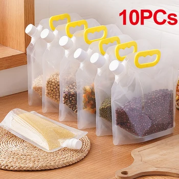 10 Adet Taşınabilir Gıda Paketleme Çantası Tahıl Mühürlü Çanta Böcek geçirmez Nem geçirmez Taze saklama çantası Mutfak Depolama
