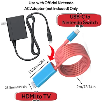 Anahtarı Nintendo USB C 4K HDMI Uyumlu Dönüşüm Adaptör Kablosu TV Mobil Bilgisayar için HD Cast Ekran Hattı Projeksiyon