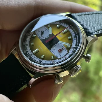 Gıda Retro erkek saati ST1901 kronograf mekanik saat 38mm Moda Timepiece Yarış Serisi 2.0