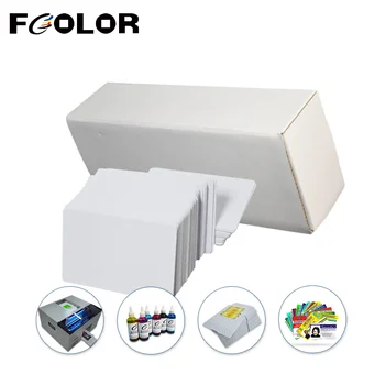Fcolor 230 adet / kutu Sıcak Boş Plastik PVC Kart Mürekkep Püskürtmeli İki Taraf Baskı İş KİMLİK Fotoğraf Kartı çip Epson Kart Yazıcı