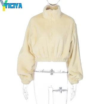 YICIYA kolej ceketi Peluş Fermuar bombacı kadın beyzbol ceketleri yarış boy Rüzgarlık yeni Ceket mont kış ceket 2023