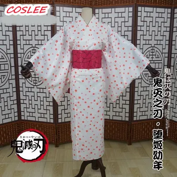 COSLEE Anime iblis avcısı Kimetsu hiçbir Yaiba Daki Cosplay Kostüm Çocukluk Kimono Üniforma Cadılar Bayramı Parti Elbise Kadınlar İçin