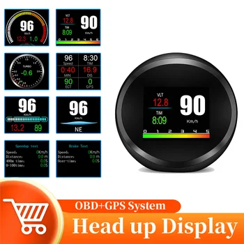 HUD OBD2 + GPS Araba Dijital Kilometre Su Sıcaklığı Yakıt Tüketimi Head up Display OBD2 On-kart bilgisayar Araba Aksesuarı