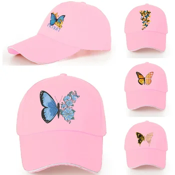 Moda Bayanlar Seyahat Yaz Pamuk Golf beyzbol şapkası Kelebek Serisi güneş şapkası Siperliği Şapka Sonbahar Ayarlanabilir Açık Spor Unisex