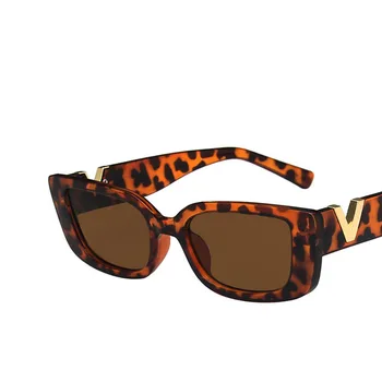 Retro Dikdörtgen Güneş Kadınlar Marka Tasarımcısı V Küçük Çerçeve güneş gözlüğü Bayanlar Siyah Kare Gözlük UV400 Oculos De Sol