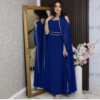 Santorini Resmi Durum Elbise Dubai Kadınlar için Straplez Kanat Akşam Partisi Törenlerinde Uzun Sarar Vestidos De Noche Balo Elbise