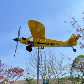 2023 Yeni Model Bahçe Dış Dekorasyon 3D Metal Uçak Windsock rüzgar gülü Yard Bahçe Süslemeleri