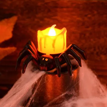 Cadılar bayramı LED mum ışığı Örümcek Kabak lamba pili işletilen LED Mumlar Tealight Ev Cadılar Bayramı Partisi Dekorasyon Kaynağı