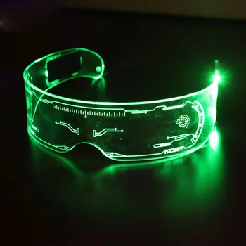 1 ADET Neon Parti LED Işıklı Gözlük LED Gözlük tel lambası Up Visor Gözlük Bar Büyümek Gözlük Cadılar Bayramı Noel Şenlikli