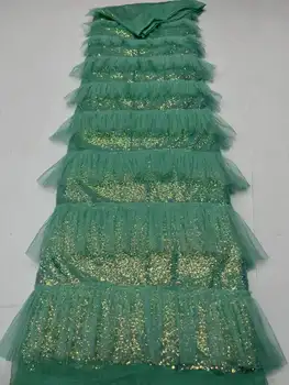 Afrika Sequins Tül Dantel Kumaş Lüks Fransız Nijeryalı Mesh Net Dantel Kumaş 2023 yüksek kaliteli dantel düğün elbisesi Dikiş