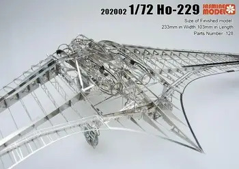 Yasemin Model 202002 1/72 Ölçekli Alman Ho-229 Uçak İskeleti model seti
