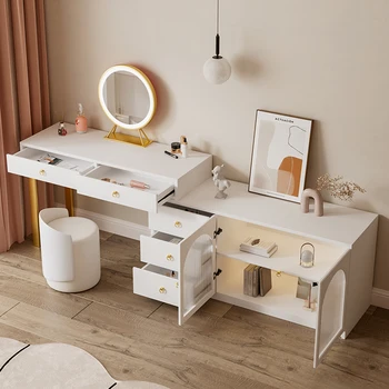 Organizatör Yatak Odası Tuvalet Masası Çekmece Beyaz Modern Makyaj Masası Lüks İskandinav Depolama Coiffeuses De Chambre Lüks Mobilya