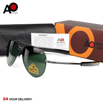 AO Gözlük Lüks erkek Güneş Gözlüğü Marka Tasarımcısı Vintage Pilot Cam Lens güneş gözlüğü sürüş gözlükleri gafas de sol para hombre