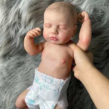20 inç LouLou Tam Vücut Vinil Yıkanabilir Yenidoğan Bebek Bebek Yeniden Doğmuş Uyku Esnek 3D Cilt Tonu Görünür Damarlar Bebek