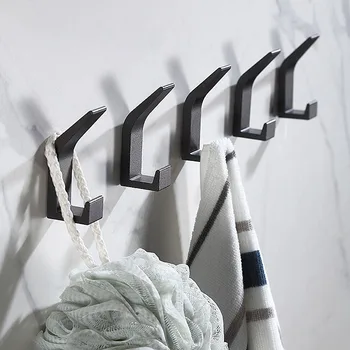 Alüminyum Alaşımlı Ceket giysi rafı havlu kancaları Yatak Odası Bornoz Tutucu Çok Amaçlı Sondaj Çift Kanca Mutfak Aksesuarları