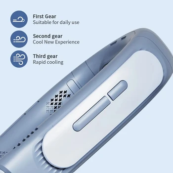 Spor Yaz 2023 Taşınabilir USB Fan Boyun Asılı Fanlar Taşınabilir Klima Şarj Edilebilir Fanlar Güç Bankası 4000mAh