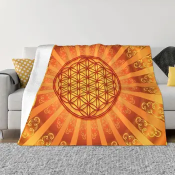 Çiçek Geometrik Mandala Battaniye Pazen Polar Sıcak Manevi Meditasyon Atmak Battaniye Araba Yatak kanepe yatak Örtüleri