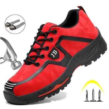Avrupa Artı Boyutu 48 Erkekler İlkbahar Yaz Hafif Nefes Deodorant Güvenlik iş ayakkabısı Çelik burunlu güvenlik ayakkabıları Kapağı Koruyucu ayakkabı