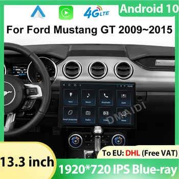 Araba Radyo 13.3 İnç Android 10 Multimedya GPS Navigasyon Ford Mustang 2009-2015 İçin Ses Video Oynatıcı Carplay Kafa Ünitesi