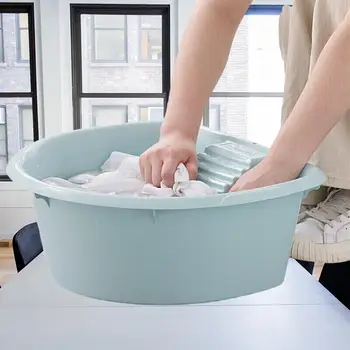 Çamaşır Havzası için Üstün Kaliteli Kalınlaştırılmış Plastik Tencere, Ovma Tahtalı Lavabo - Zahmetsiz Temizlik için Olmazsa Olmaz