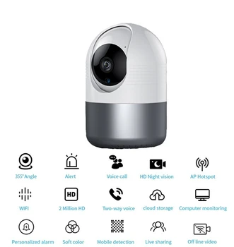 WiFi 1080P Kamera Kablosuz CCTV Akıllı Gözetim Kamera Otomatik İzleme Kızılötesi Gece Görüş Video Kaydedici IP Monitör