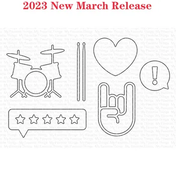 Standı Davul Aşk 2023 Yeni Mart Sürümü Metal Kesme Scrapbooking İçin ölür Kağıt Zanaat El Yapımı Kart Albümü Yumruk Sanat Kesici