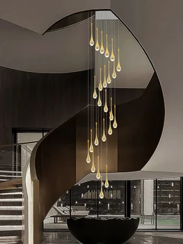 Villa merdiven kristal avize dekoratif İskandinav tarzı asılı çizgi kolye ışık oturma odası alışveriş merkezi sergi salonu avize