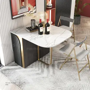 Lüks Katlanır yemek masası Kombinasyonu Masası Basit Çok Fonksiyonlu Oturma Odası Ev Modern Küçük Ev Ev Mobilyaları