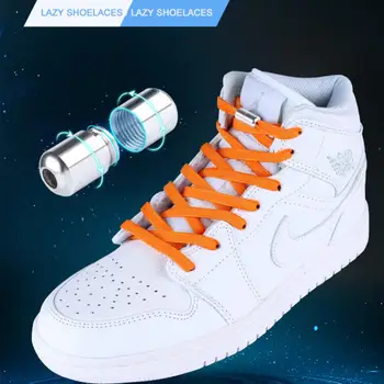 Elastik Ayakabı Yarım Daire Hiçbir Kravat Ayakabı Çocuklar Ve Yetişkin İçin Sneakers Ayakkabı Bağı Hızlı Aşınma Tembel Metal Kilit Ayakkabı Dizeleri