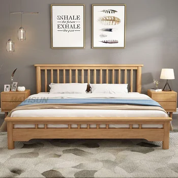Iskandinav Klasik Retro Çift Kişilik Çocuk Yatakları Yatak Odası Modern Tarzı Basit Çocuk Yatakları katı ahşap Ev Kinderbett Mobilya