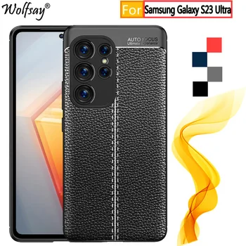Samsung Galaxy S23 Ultra Kılıf Samsung S23 Ultra Tampon Muhafazaları Deri Silikon Case Arka Samsung S23 Ultra Kapak
