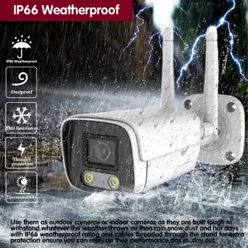 5MP WİFİ Kablosuz Gözetim Kamera Açık Su Geçirmez CCTV Bullet Güvenlik Koruma Kamera Renkli Gece Görüş ICsee 3MP P2P
