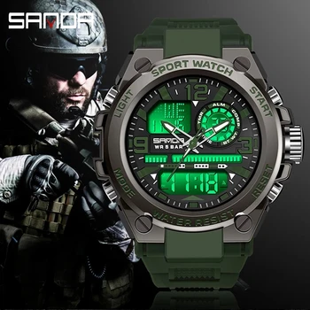 SANDA 6024 2023 Üst Marka erkek Saatler 5ATM Su Geçirmez Spor Askeri Kol Saati quartz saat Erkekler için Saat Relogio Masculino