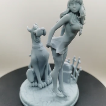 Reçine Şekil 1/24 Ölçekli 75mm Anime Kız ve Köpek Dıy Montaj model seti Demonte Diorama Boyasız Figürler Hobi Oyuncaklar