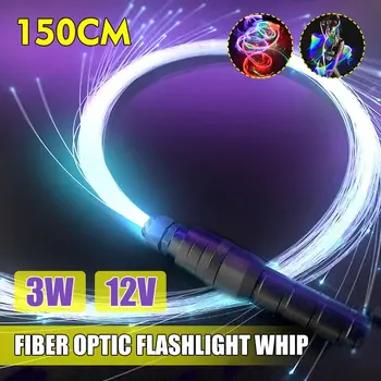 150CM LED Fiber Optik Kırbaç 360° Dönme Daha Fazla Mod Ve Efekt Yanar Sallayarak Tatil Aydınlatma Fiber Optik Dans Kamçı