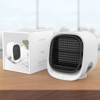 Yeni Mini Klima Soğutucu Nemlendirici Gece Lambası Usb Fan Ofis Masaüstü Taşınabilir Küçük Su Soğutma Fanı
