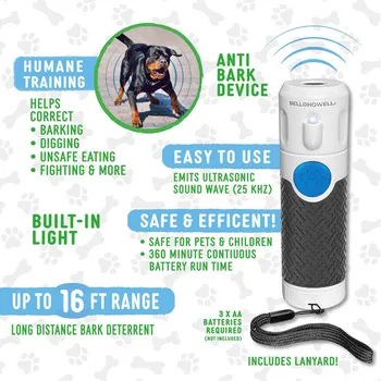 Ultrasonik Köpek Kovucu, El Köpek Eğitmeni, Köpekler Eğitim ve Davranış için Araçlar, Şarj Edilebilir Anti-bark Cihazı, Pet Gadget